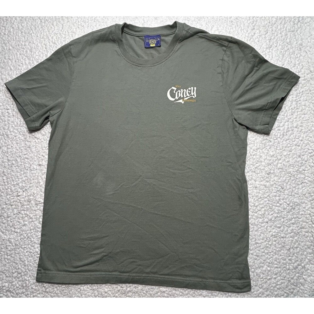 Coney Island Picnic Mens L The Coney Lounge Green Graphic Tee T Shirt Large